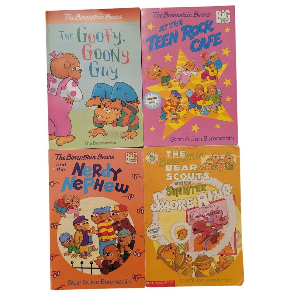 4 Berenstain Bears Books Lot Bear Scouts‎ Sinister Smoke Ring Nerdy Nephew PB